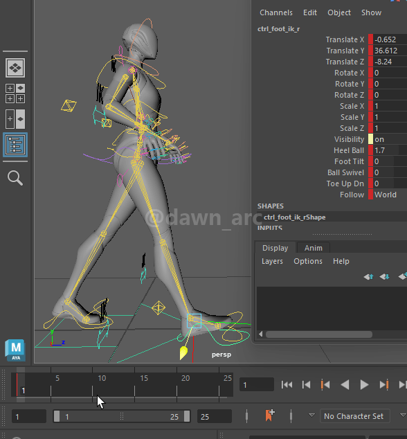 [Maya]Keyframe 02 - Walk Cycle